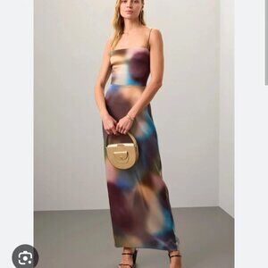 Reformation Frankie Dress in Blur 100% silk